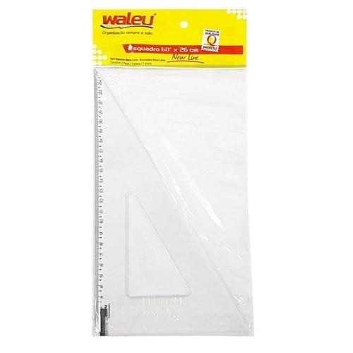 Esquadro 60&ordm; x 26cm Waleu Cristal