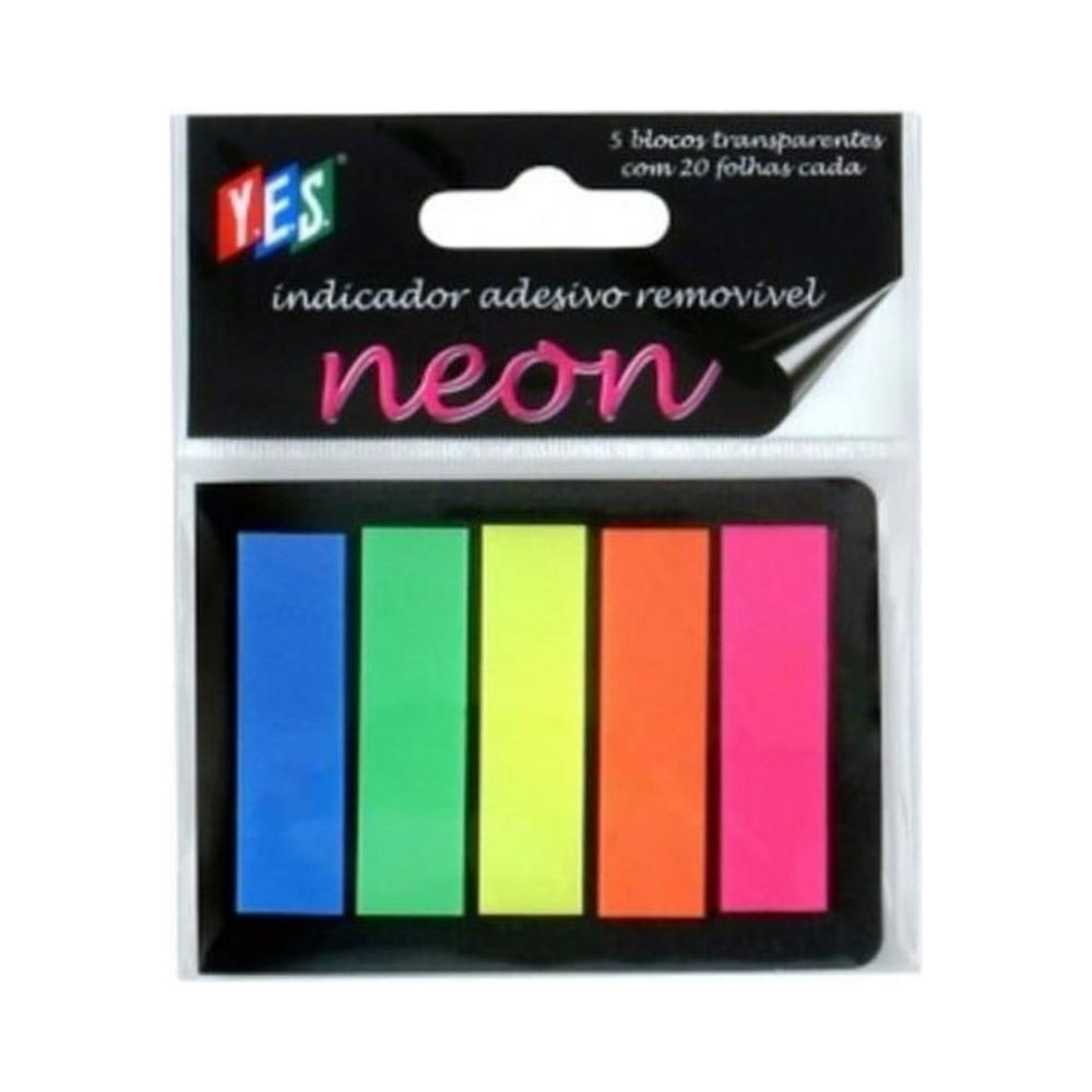 Marcador Adesivo Flags 100f 5 Cores Neon 12x48mm Yes
