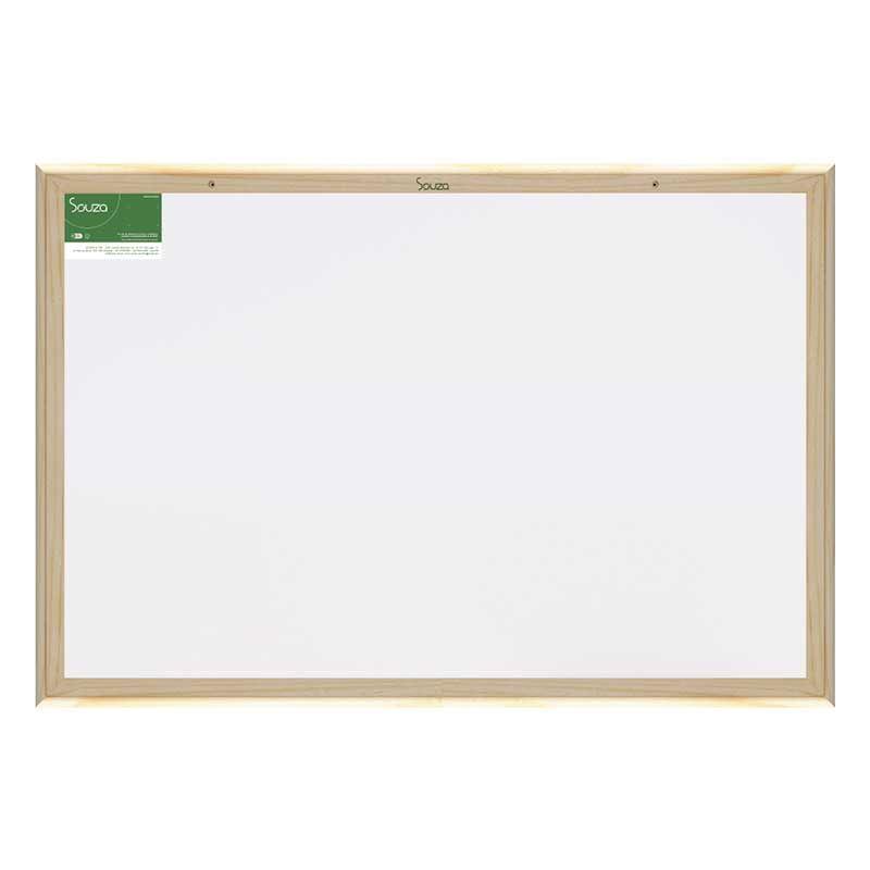 Quadro Branco Madeira Pinus 80x60cm Souza Multicor