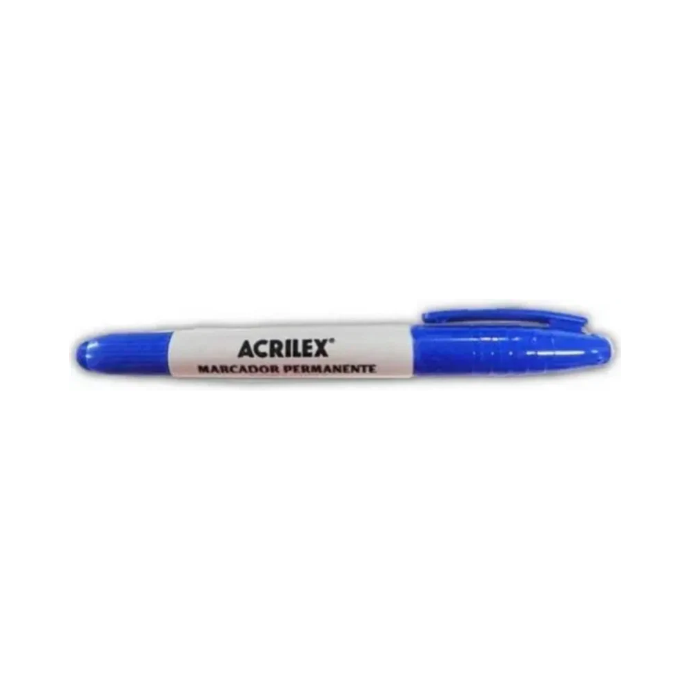Marcador Permanente Ponta Dupla Acrilex Azul
