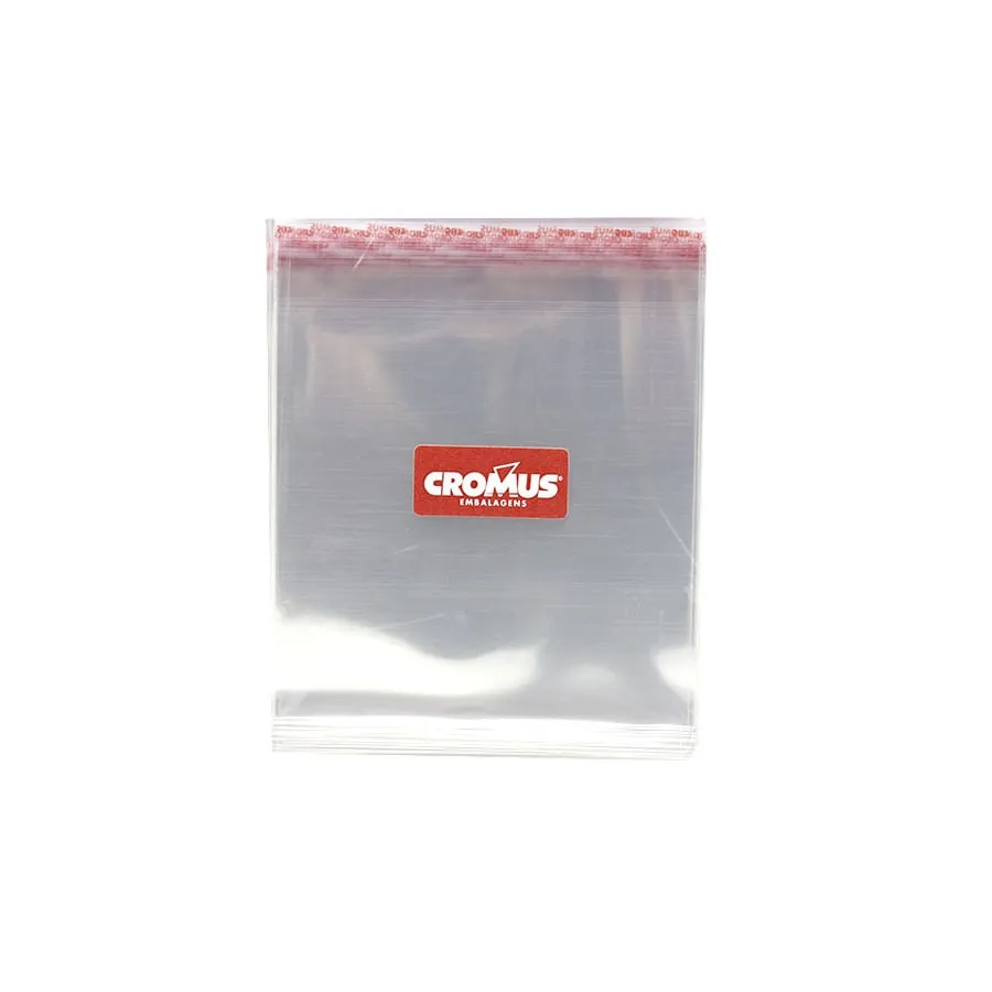 Saco Pl&aacute;stico Transparente 10x15cm Cromus com Aba Adesiva Pacote 100 Unidades