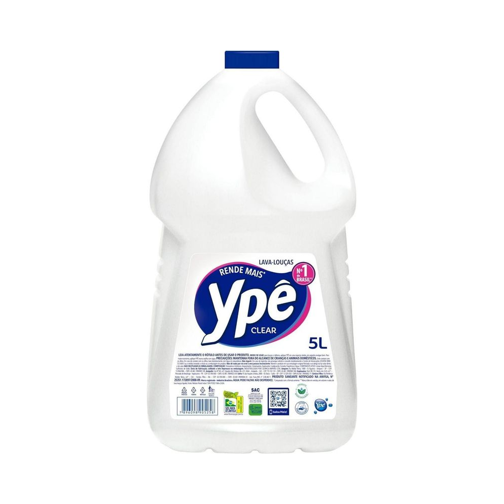 Detergente Lava Lou&ccedil;as 5 Litros Yp&ecirc; Clear L&iacute;quido