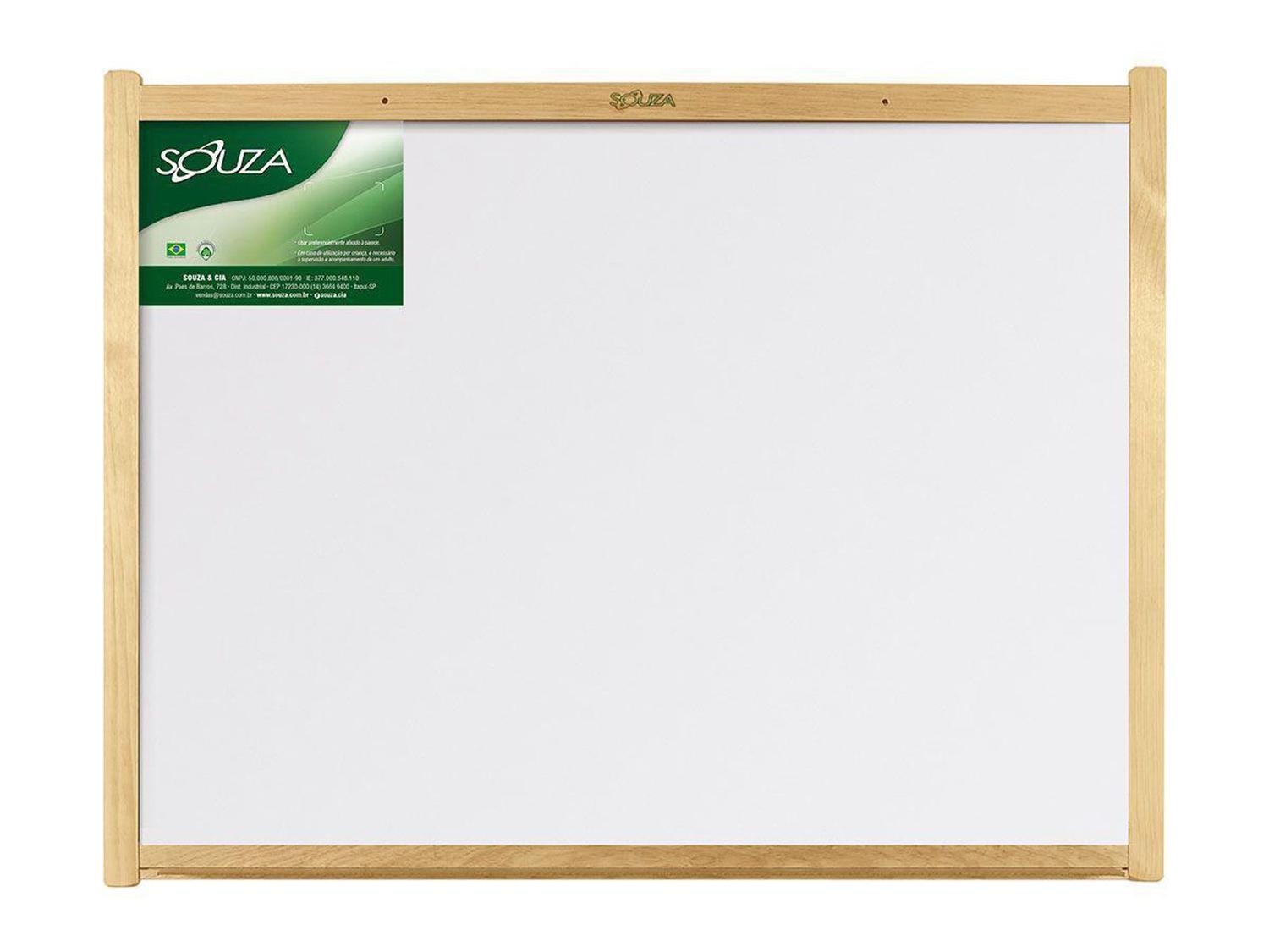 Quadro Branco Magn&eacute;tico Moldura Pinus 90x60cm Souza