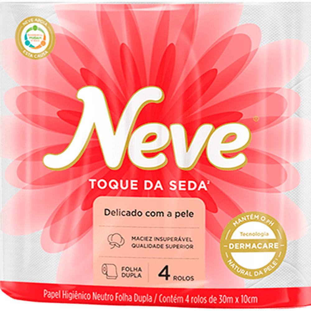 Papel Higi&ecirc;nico Folha Dupla 30m x 10cm Neve Neutro Toque de Seda 4 rolos