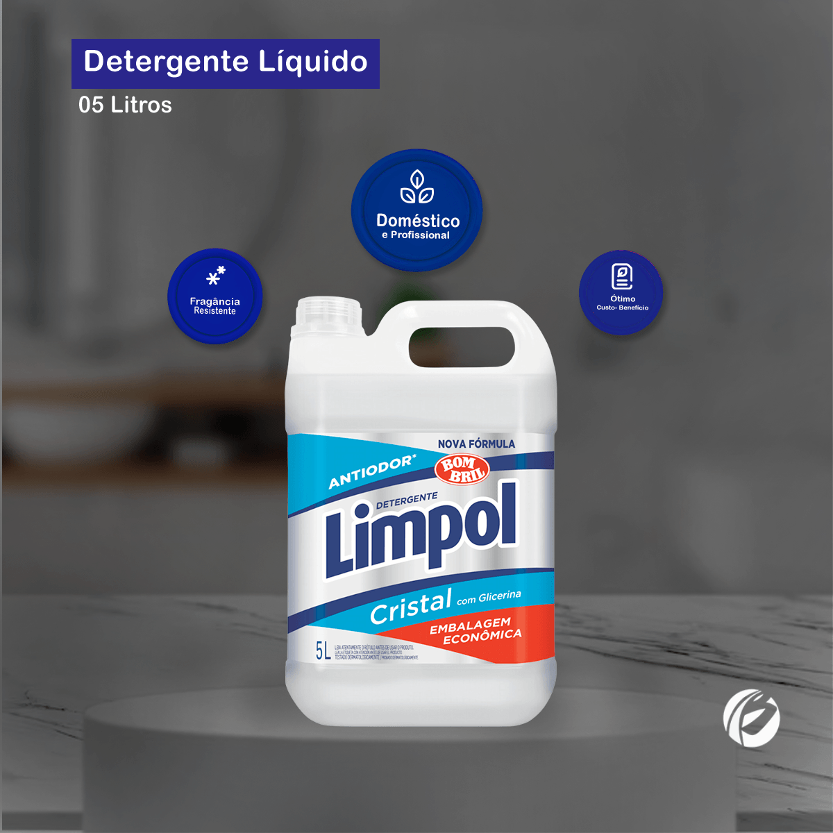 Detergente Lava Lou&ccedil;as Limpol Cristal com Glicerina 5 litros