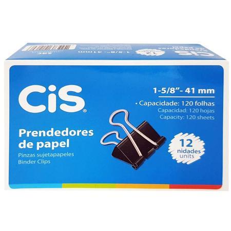 Prendedor de Papel 41mm 120 folhas CIS 12 unidades