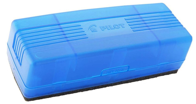 Apagador Quadro Branco com Dep&oacute;sito Pl&aacute;stico 150N Flip Top Pilot Azul Unit&aacute;rio
