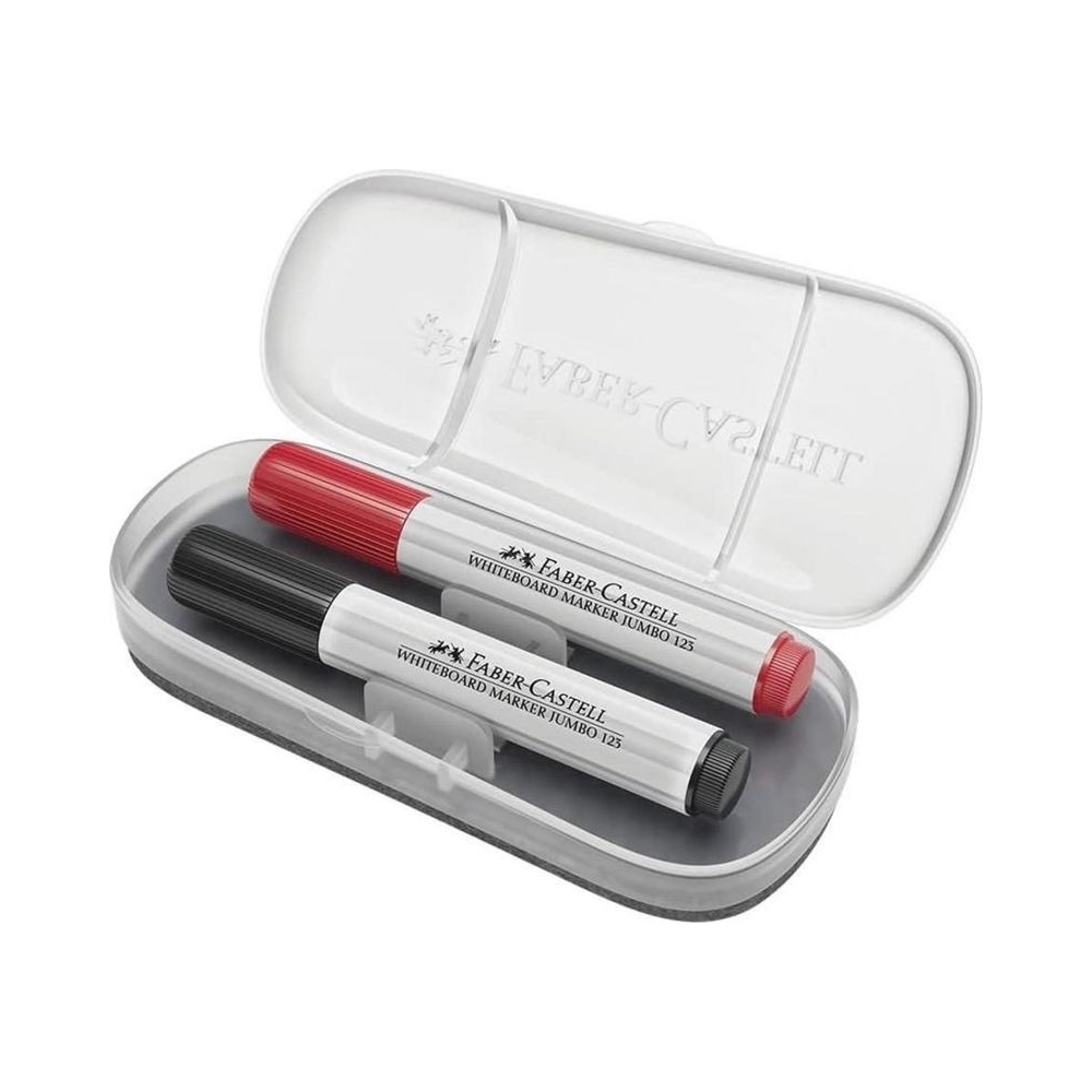 Apagador para Quadro Branco com Porta Marcador Faber-Castell Cristal Unit&aacute;rio
