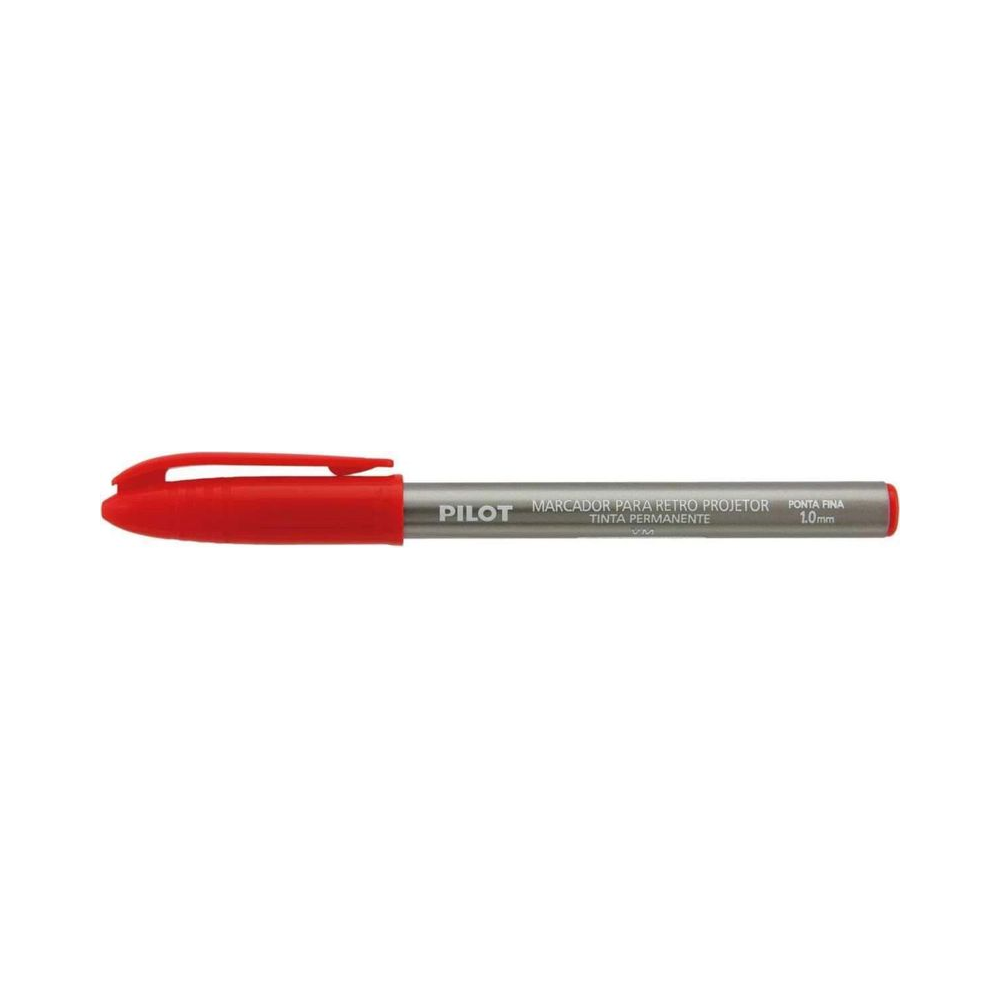Caneta para Retroprojetor 1.0mm Pilot Vermelha Caixa com 12 Unidades