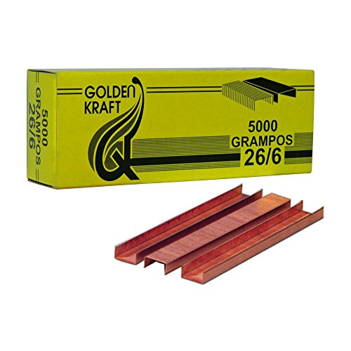 Grampos Cobreados 26/6 Golden Kraft 5000 unidades