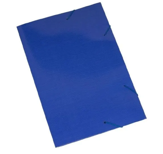 Pasta Cart&atilde;o Duplex Of&iacute;cio 340mm x 230mm Polycart Azul com Abas e El&aacute;stico