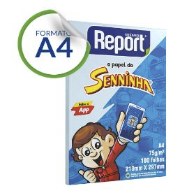 Papel Sulfite Azul A4 Report Senninha 100 folhas 210mm x 297mm 75g/m&sup2;