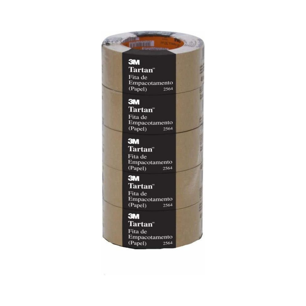 Fita de Empacotamento Papel 45mm x 50m Tartan Marrom 6 rolos