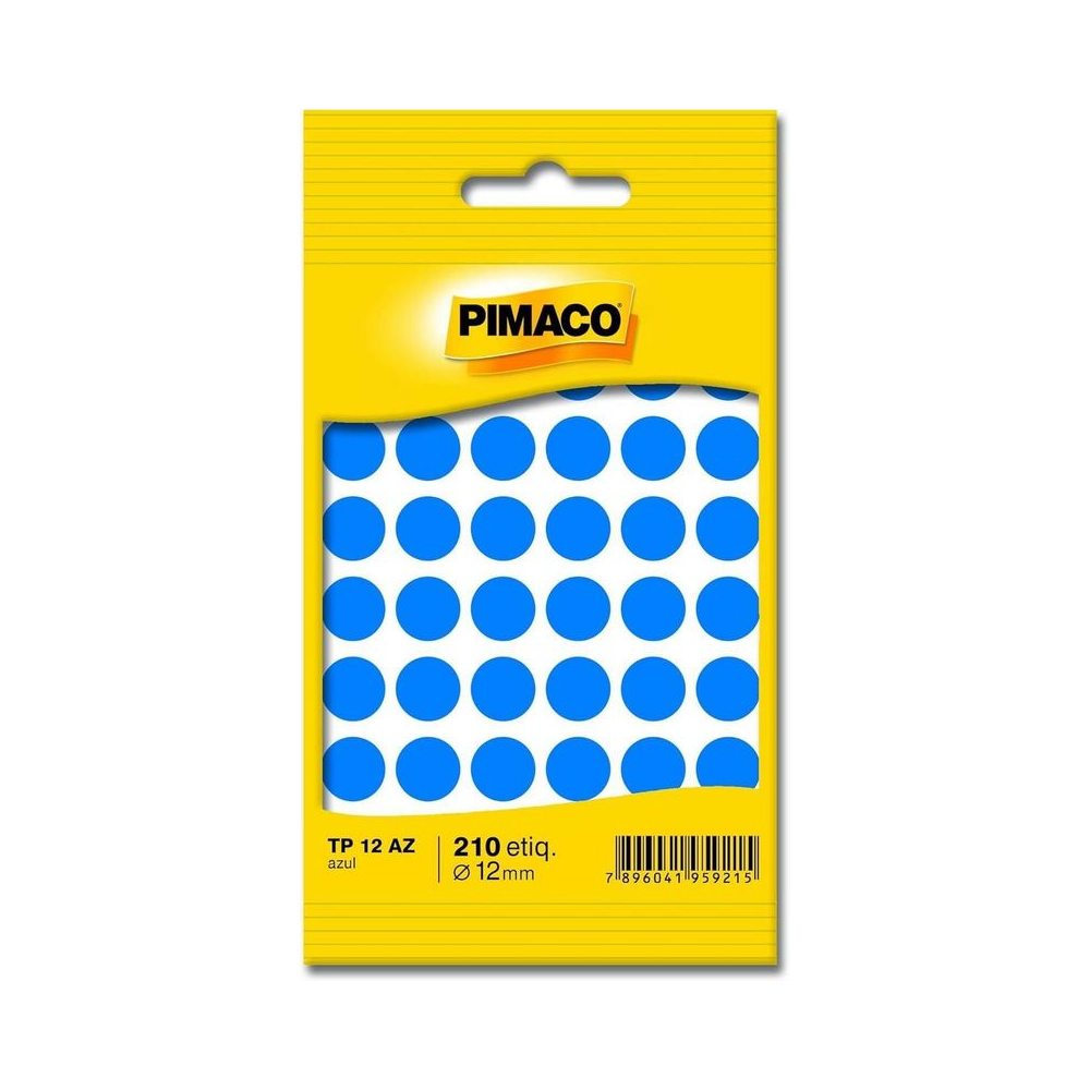 Etiqueta Multiuso 12mm Pimaco Redonda Azul 210 etiquetas