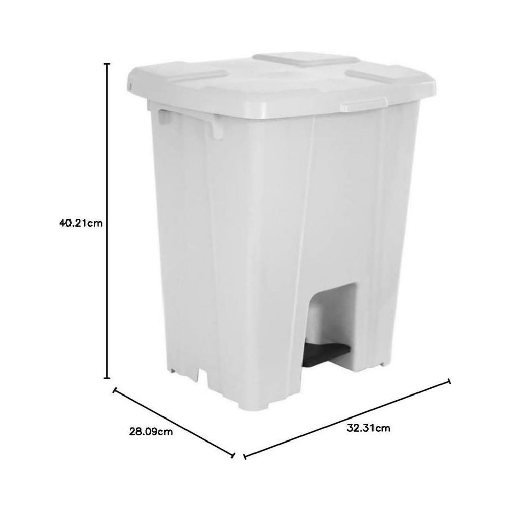 Cesto de Lixo Quadrado 15L JSN com Pedal Branco