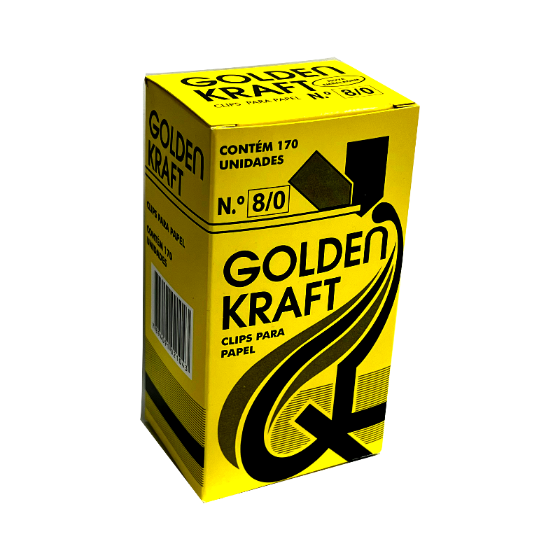 Clips para Papel 20 mm x 56 mm Golden Kraft Amarelo Escuro