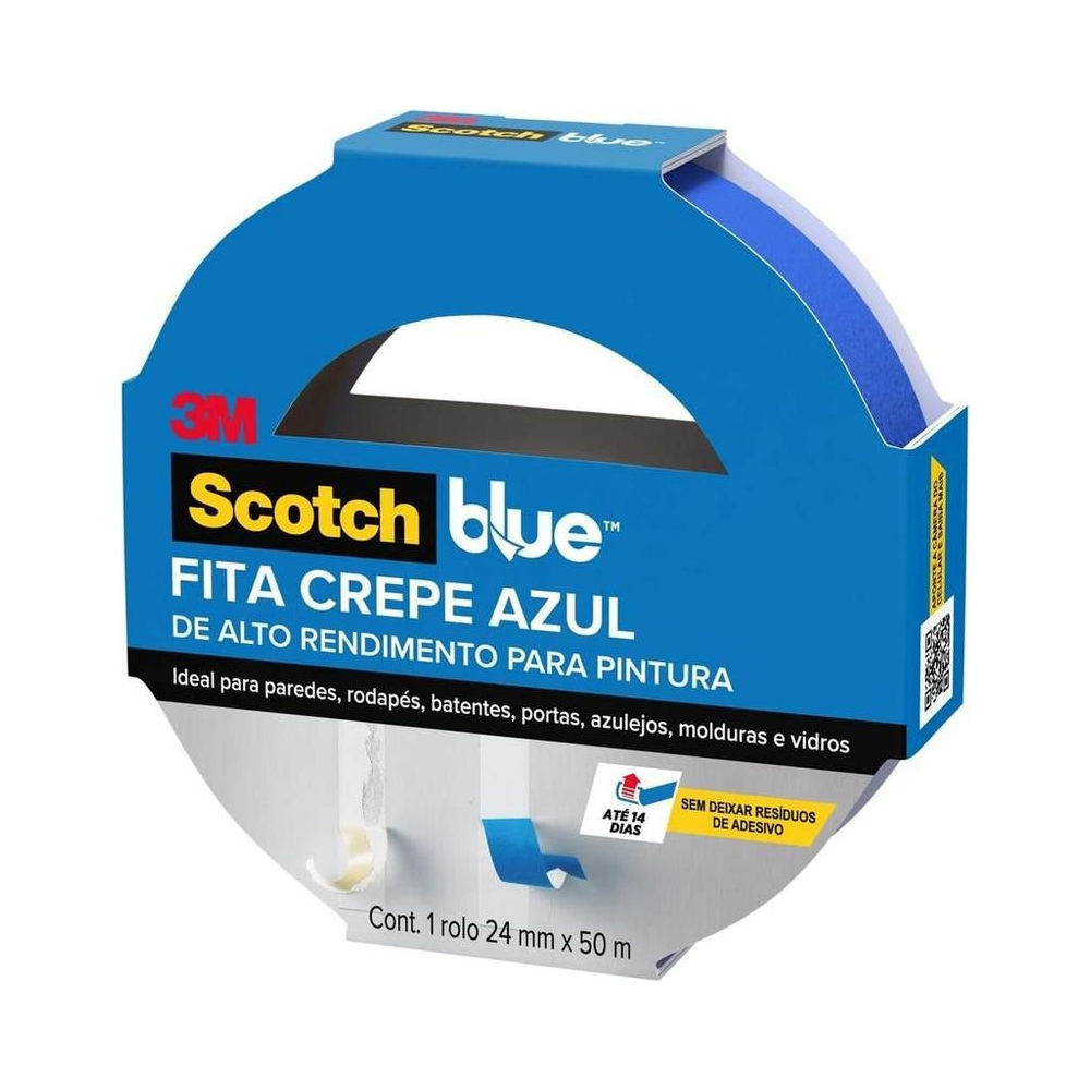 Fita Adesiva Pintura Residencial Blue Scotch 24mm x 50m Unit&aacute;rio