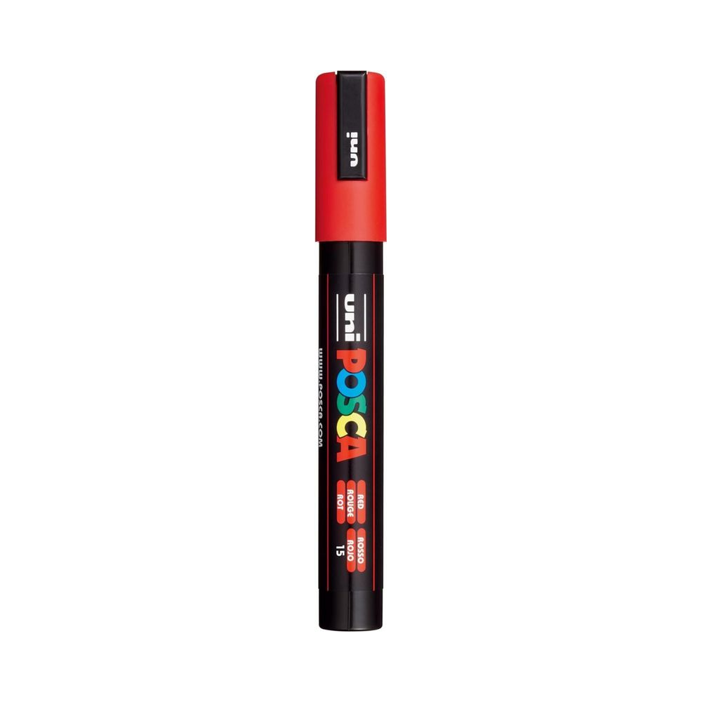 Marcador Art&iacute;stico 1.8-2.5mm PC-5M Uni POSCA Vermelho