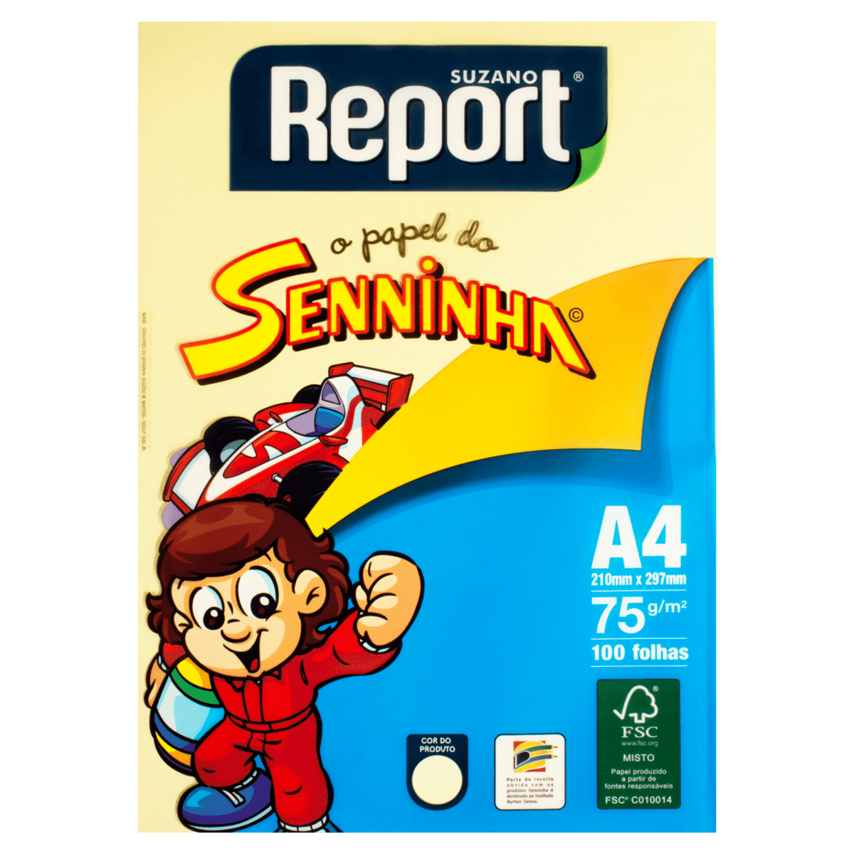 Papel Sulfite Amarelo A4 Report Senninha 100 folhas 210mm x 297mm 75g/m&sup2;