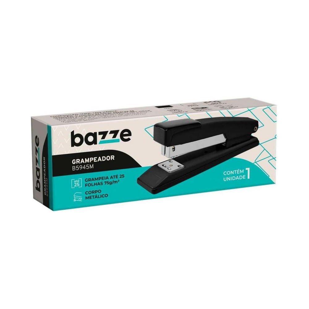Grampeador Met&aacute;lico 25 folhas Bazze B5945M