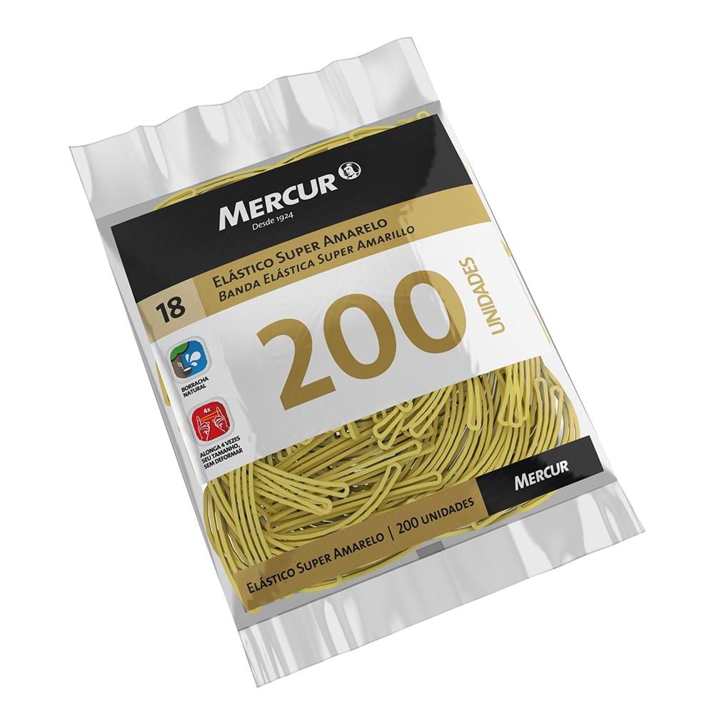 Elastico Super Amarelo N.18 Mercur 200 pecas
