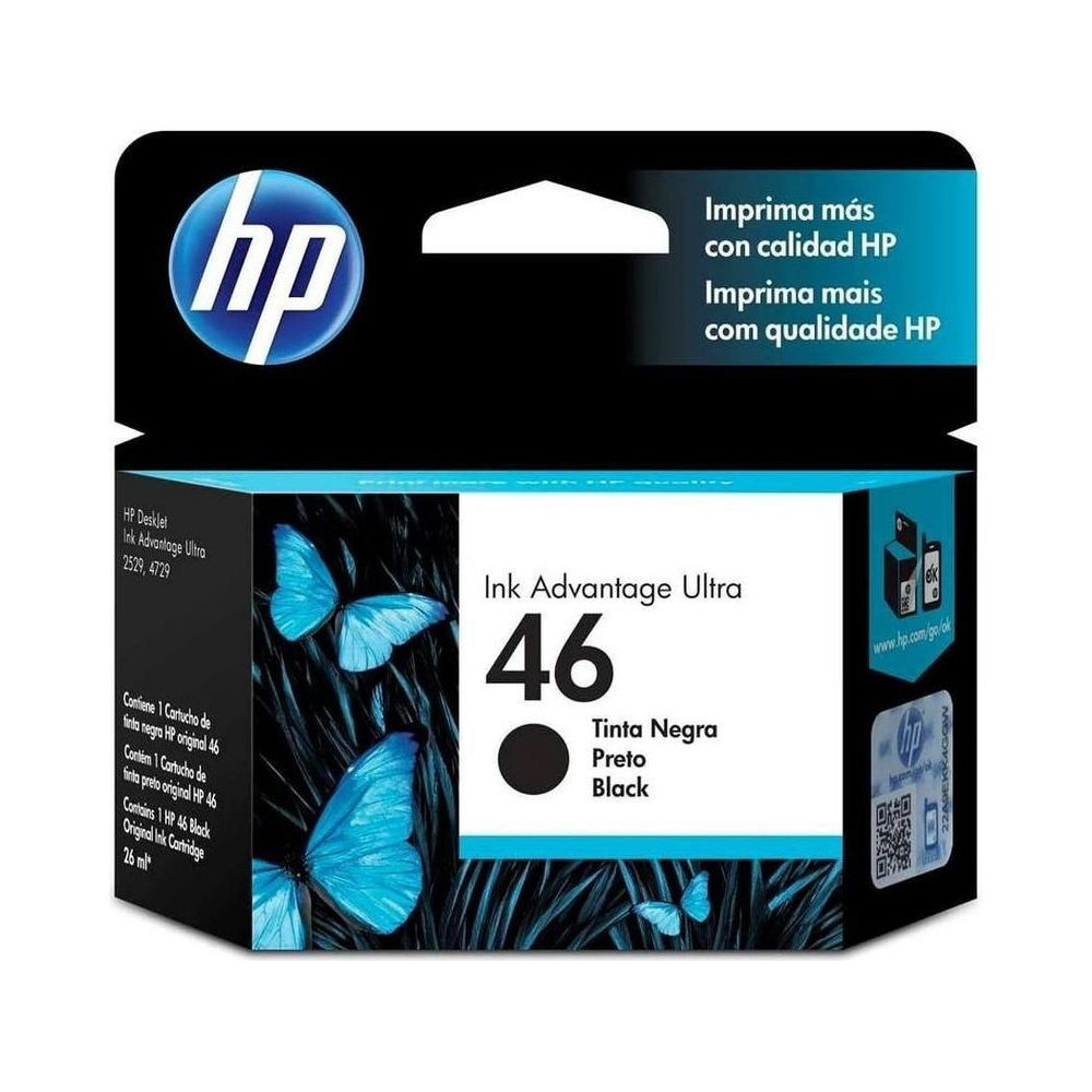 Cartucho Ink Advantage Ultra 46 HP Preto 26ml