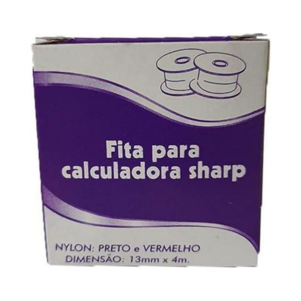 Fita para Calculadora Sharp Nylon 13 mm x 4 m Preta/Vermelha - Masterprint