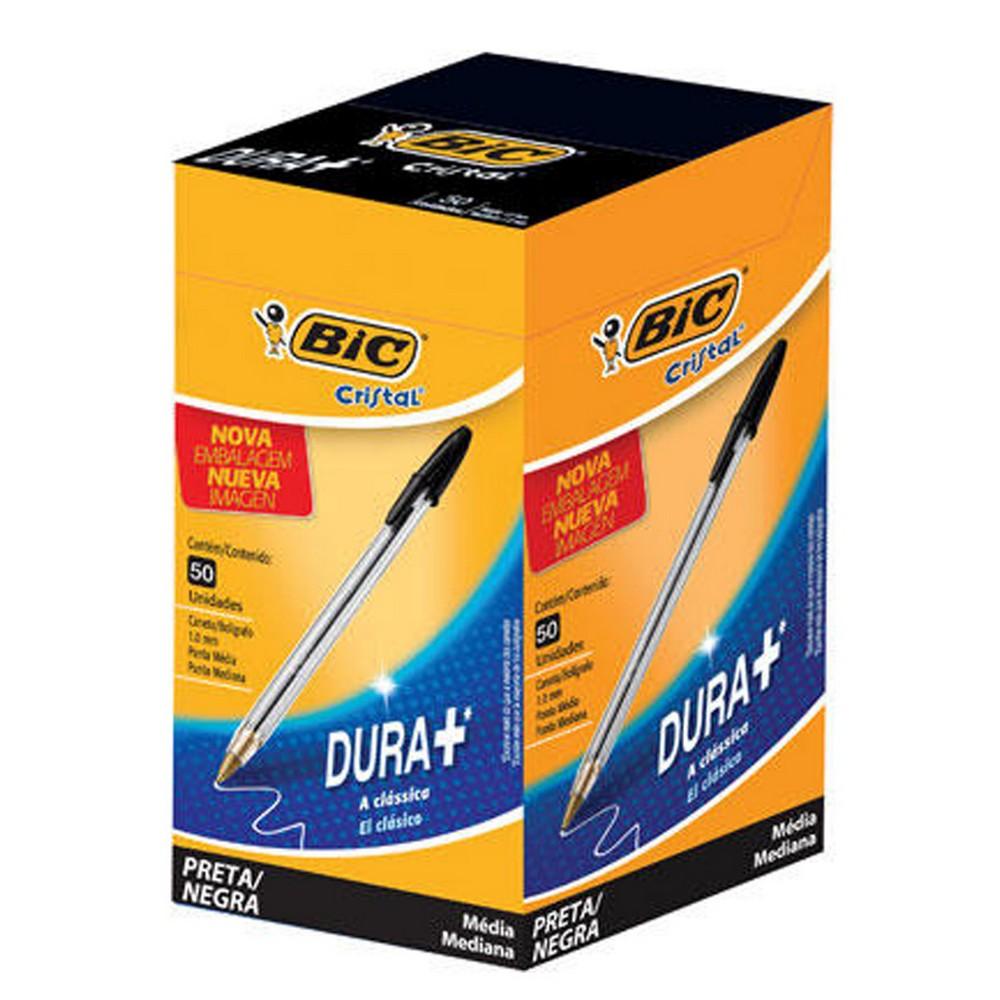 Caneta Esferogr&aacute;fica 1.0mm BIC Cristal Preta Caixa com 50 unidades