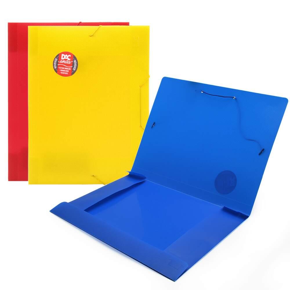 Pasta Pl&aacute;stica com Aba El&aacute;stica 2cm DAC Azul