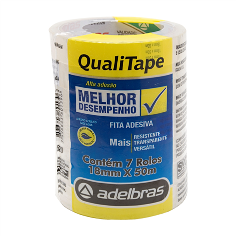 Fita Adesiva Adelbras Quali Clear 12mm x 50m Transparente