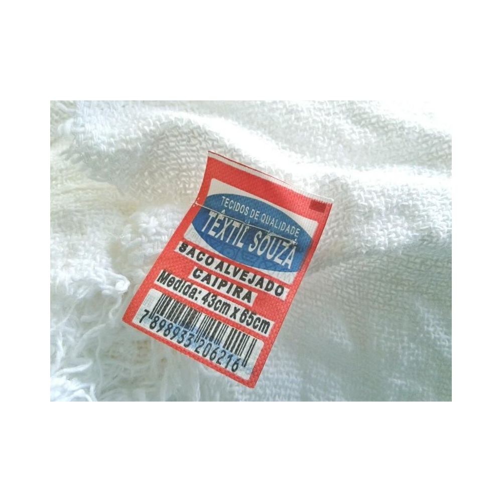 Pano de Ch&atilde;o 43x65cm Textil Souza Alvejado Branco