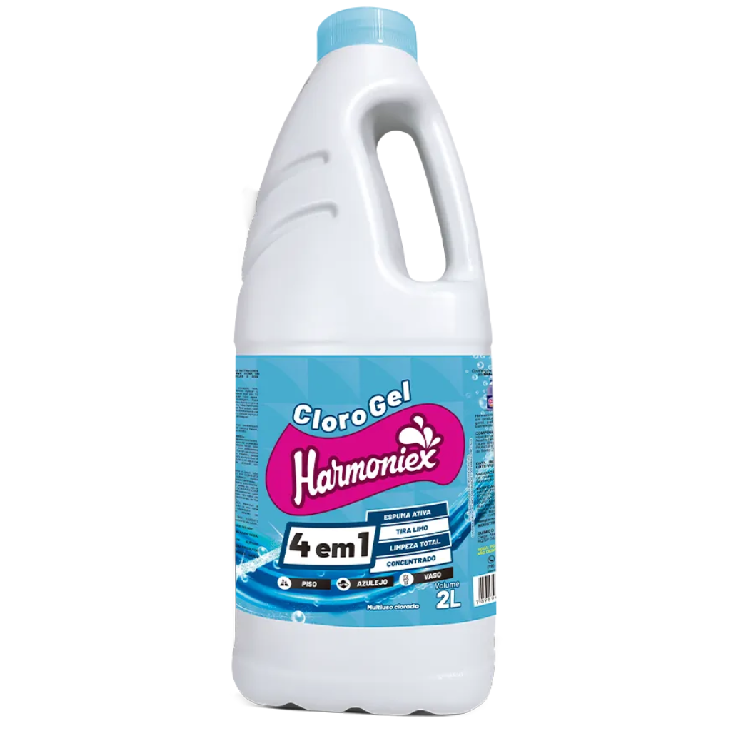 Desinfetante de Uso Geral Cloro Gel 4 em 1 Harmoniex 2 litros