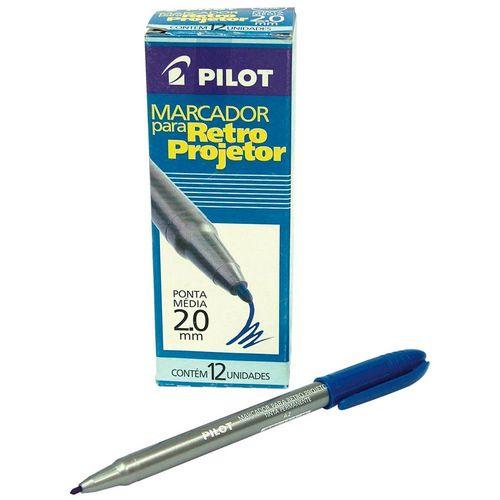 Caneta Marcador para Retroprojetor 2.0mm Pilot Azul 12 Unidades
