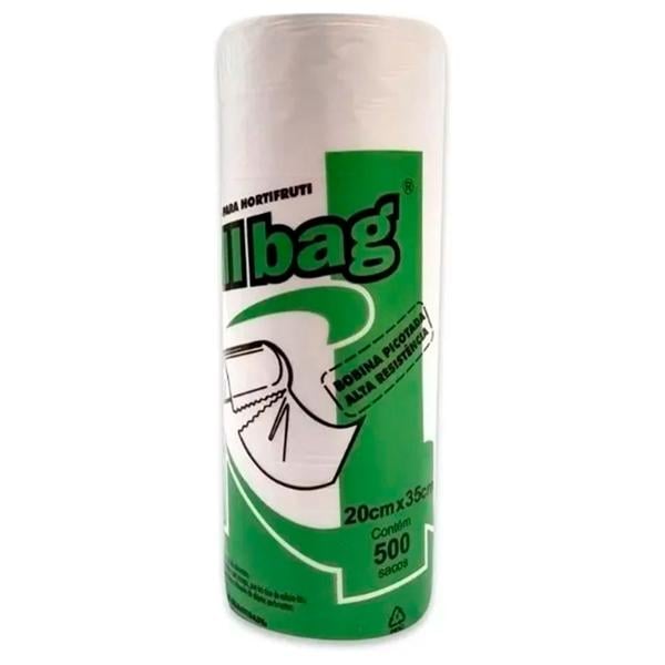 Sacos Pl&aacute;sticos Bobina Picotada 20cm x 35cm Rollbag Transparente 500 sacos