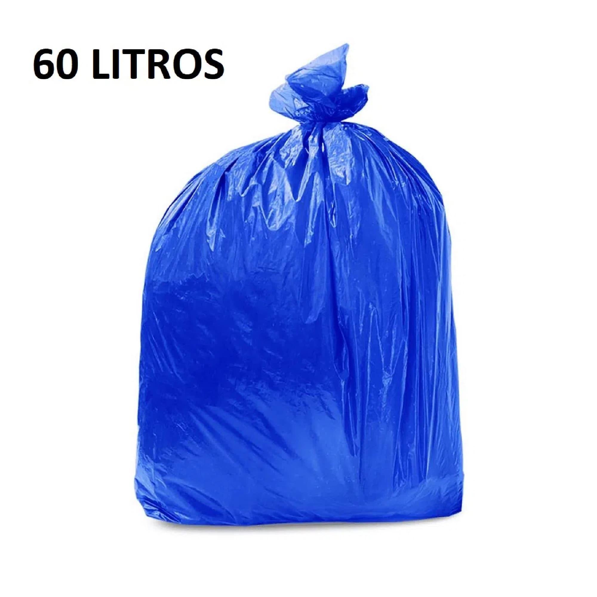 Saco para Lixo 60 litros Azul Gen&eacute;rico 100 unidades