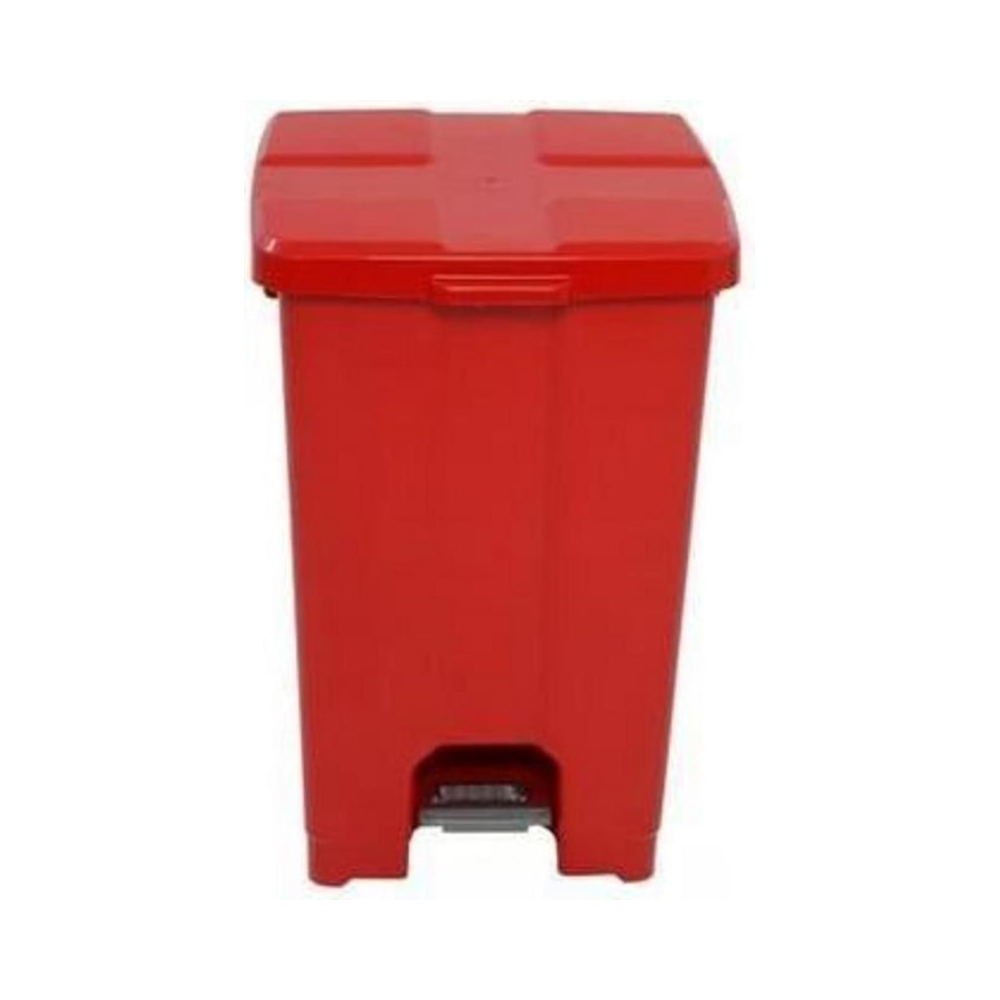 Cesto de Lixo Quadrado 60L JSN com Pedal Vermelho
