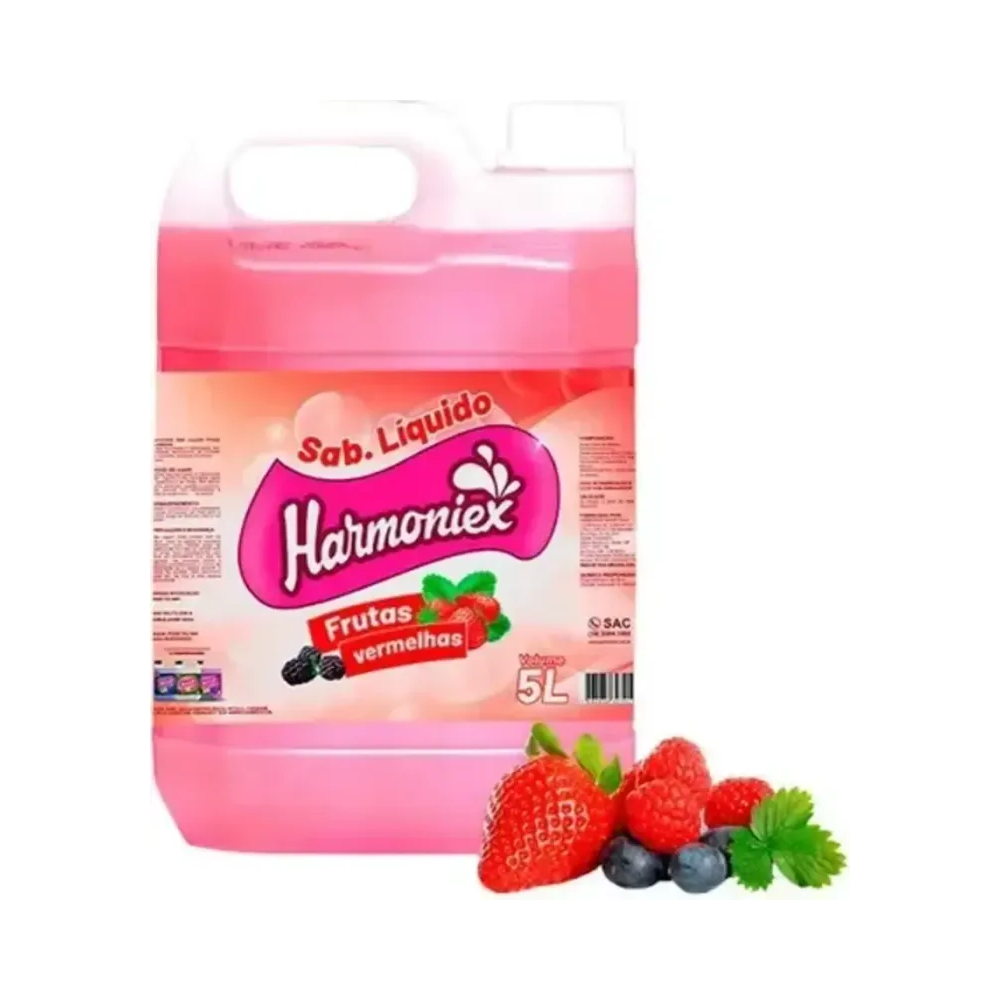 Sabonete L&iacute;quido Harmoniex Frutas Vermelhas 5 litros