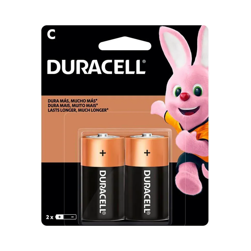 Pilha Alcalina C2 1.5V Duracell Longa Dura&ccedil;&atilde;o 2 Unidades