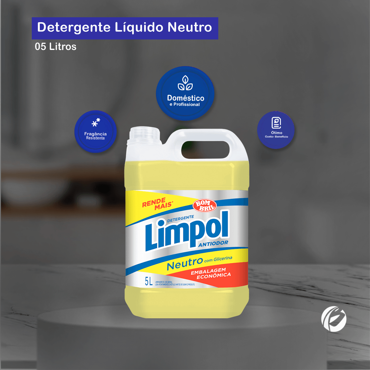 Detergente Lava Lou&ccedil;as Limpol Neutro com Glicerina 5 litros