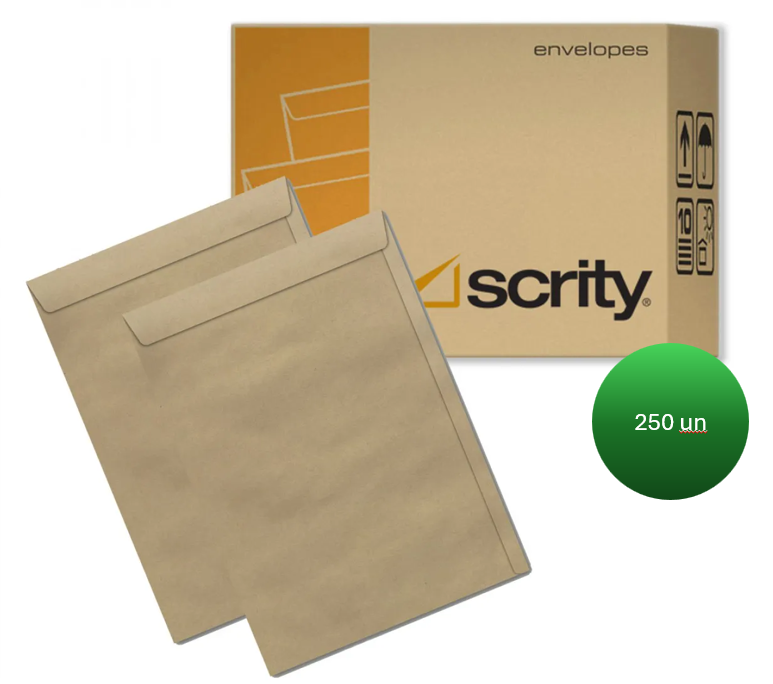 Envelope Saco Kraft SKN032 Scrity 229x324 Multicolor 250 unidades