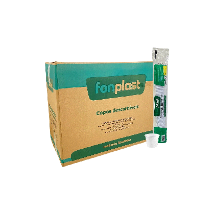Copo Descart&aacute;vel Branco Fonplast 50ml 50 unidades