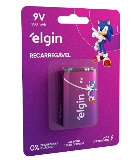 Bateria Recarreg&aacute;vel Elgin 9V