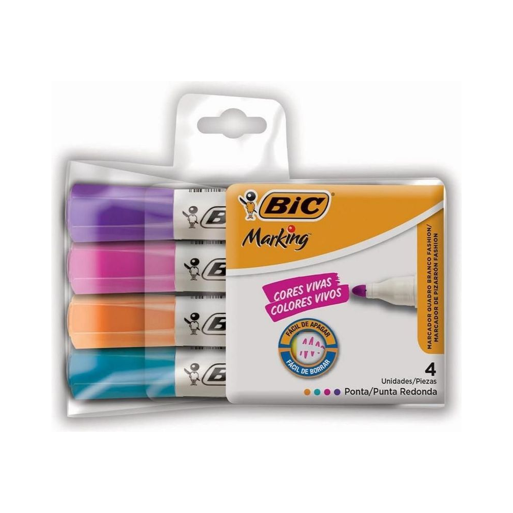 Estojo Marcador para Quadro Branco BIC Marking 4 cores