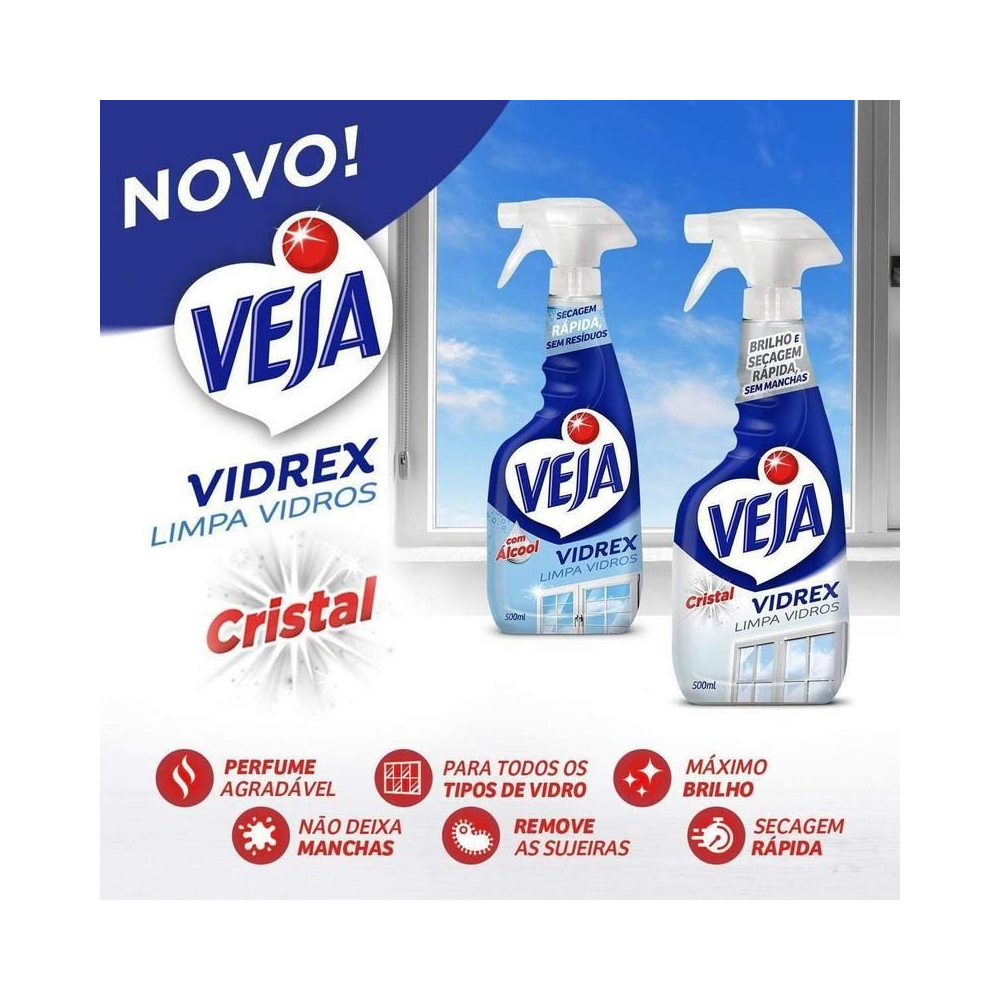 Limpa Vidros Spray Veja Vidrex 500ml