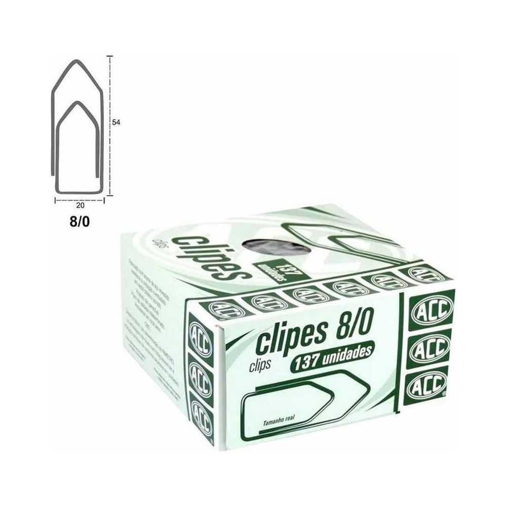 Clips Galvanizado ACC 8/0 Prata 137 unidades