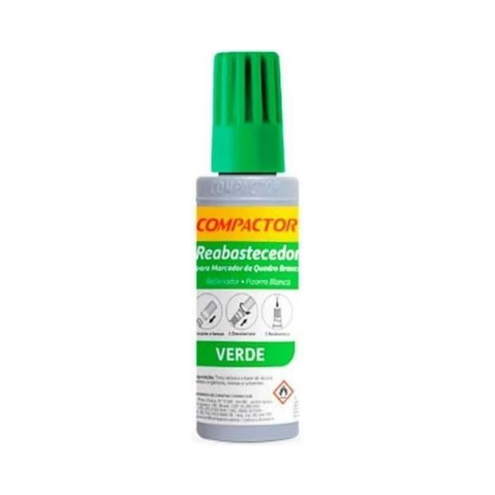 Tinta para Marcador de Quadro Branco Compactor Verde 30ml