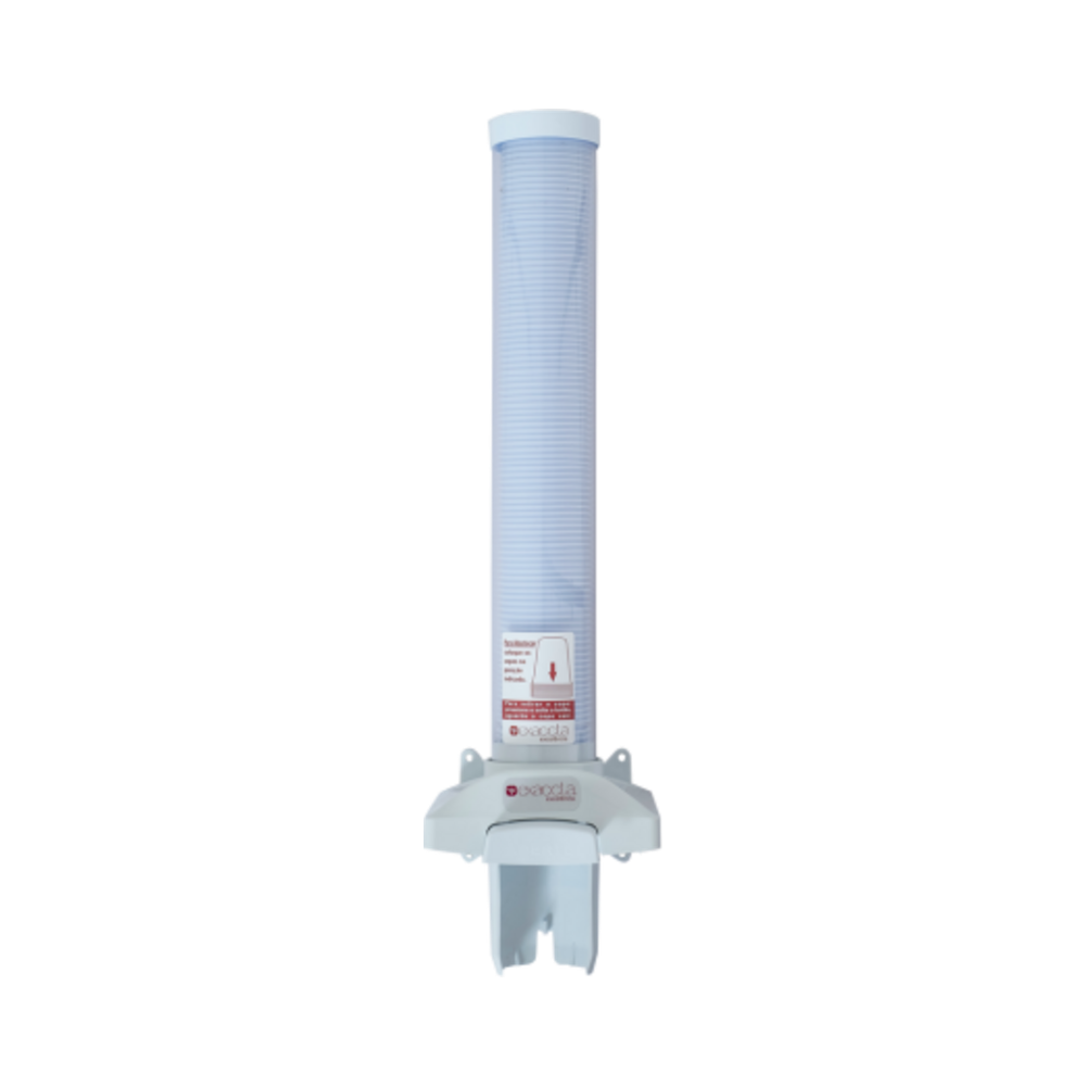 Dispenser para Copo de Caf&eacute; com Bot&atilde;o Branco Exaccta Padr&atilde;o