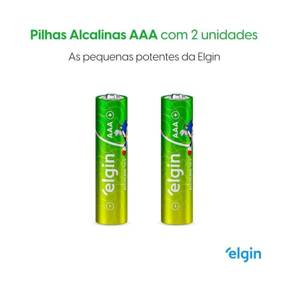 Pilha Alcalina Palito 82154 Elgin AAA 2 unidades