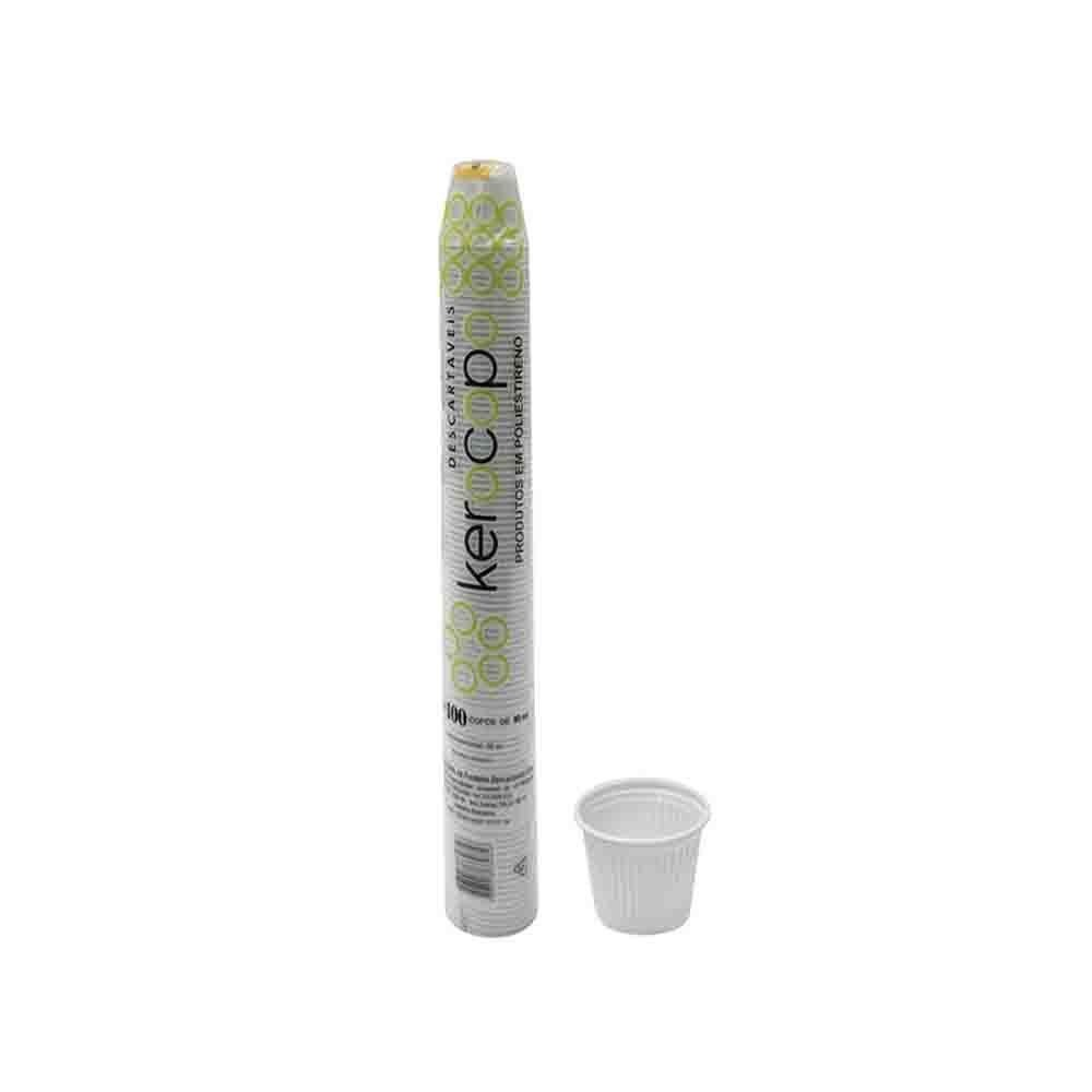 Copo Descart&aacute;vel Poliestireno Branco Kerocopo 50ml