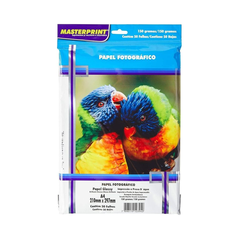 Papel Fotogr&aacute;fico 150g/m&sup2; Masterprint A4 Multicor